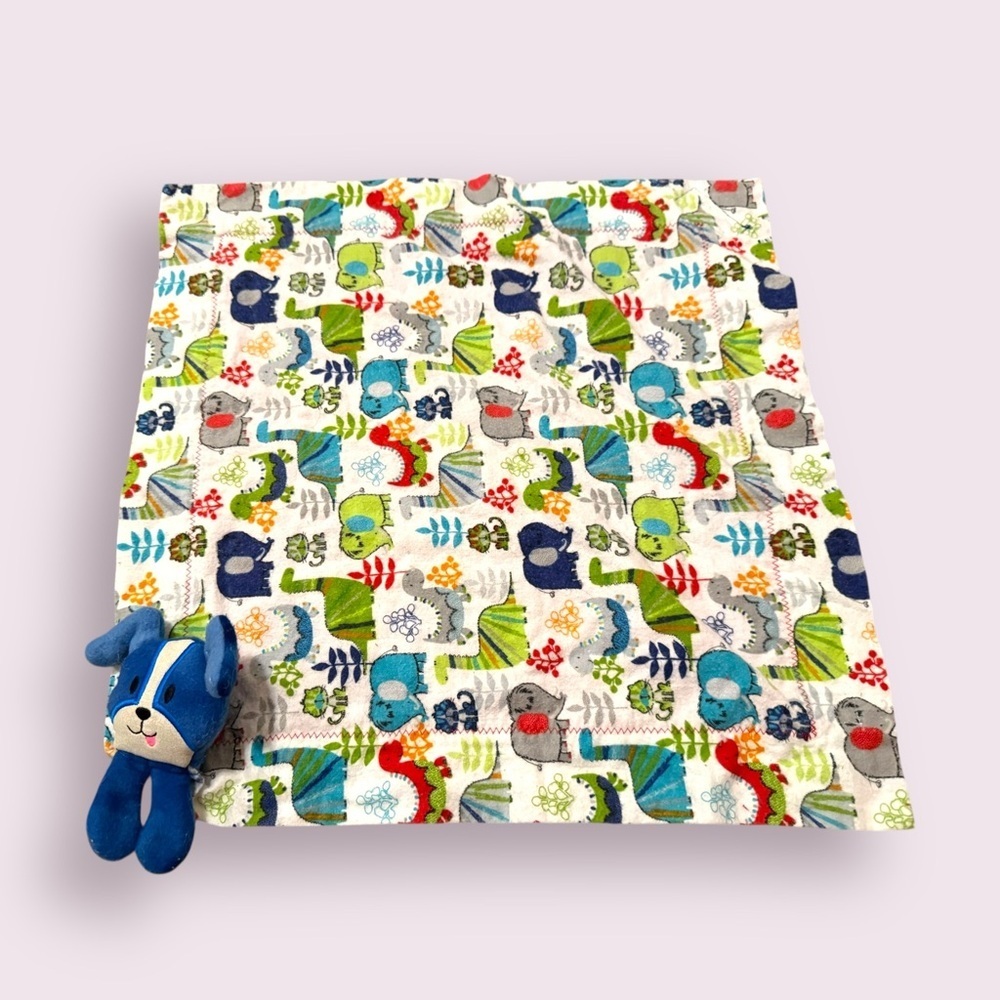 Baby Dinosaur Lovey Blanket Plush Puppy 18x18 Security Blanket